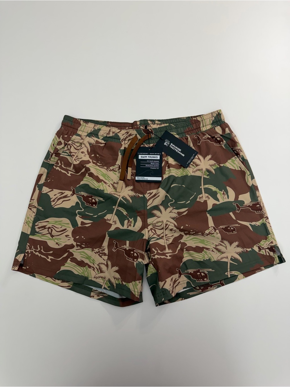 Men's Savage Tacticians Swim Trunks Size XL Brushstroke Camo